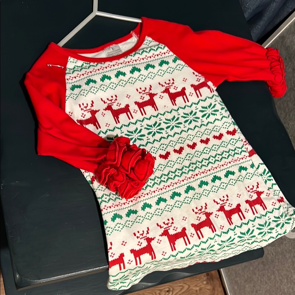 Festive Red and Green Reindeer Sweater